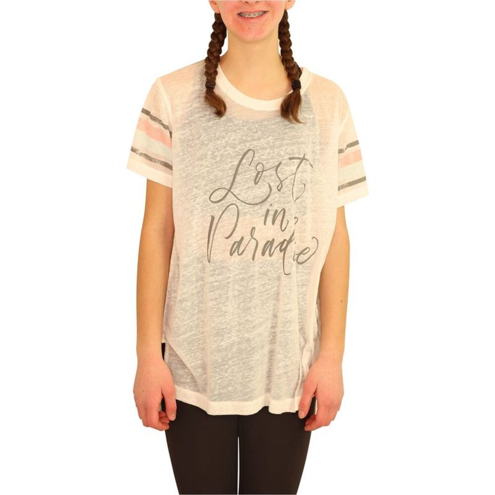 P.J. Salvage Womens Lost In Paradise Pajama Sleep T-shirt, Off-White, M, DM